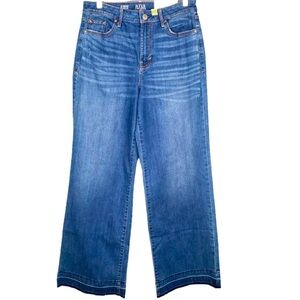 NWT a.n.a High Rise Wide Leg Jeans Cutoff Raw Hem Medium Harlow Boho Size 16